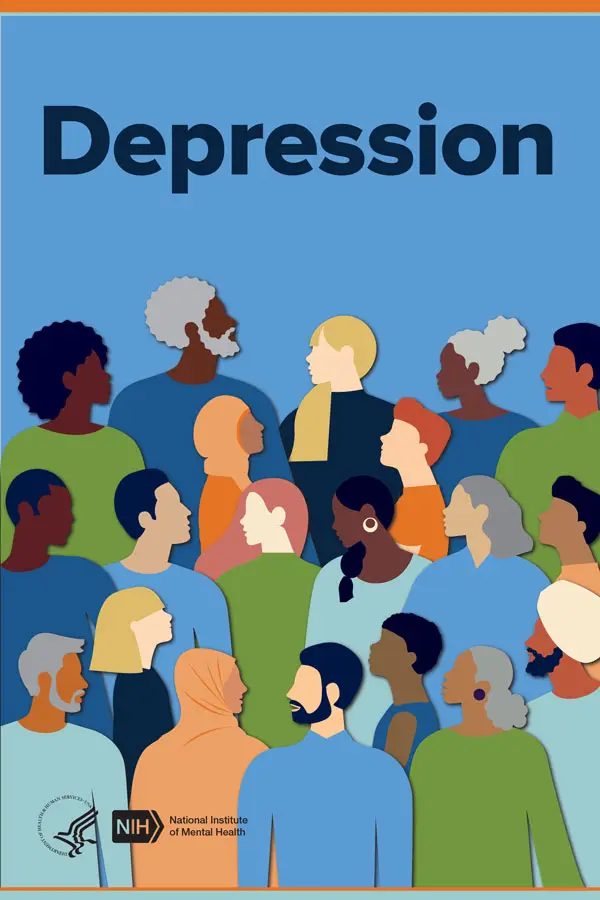 Depression graphic explaining symptoms and support as part of mental health education and awareness